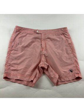 Ted Baker Men's Orange Striped Swim Shorts 3 Medium